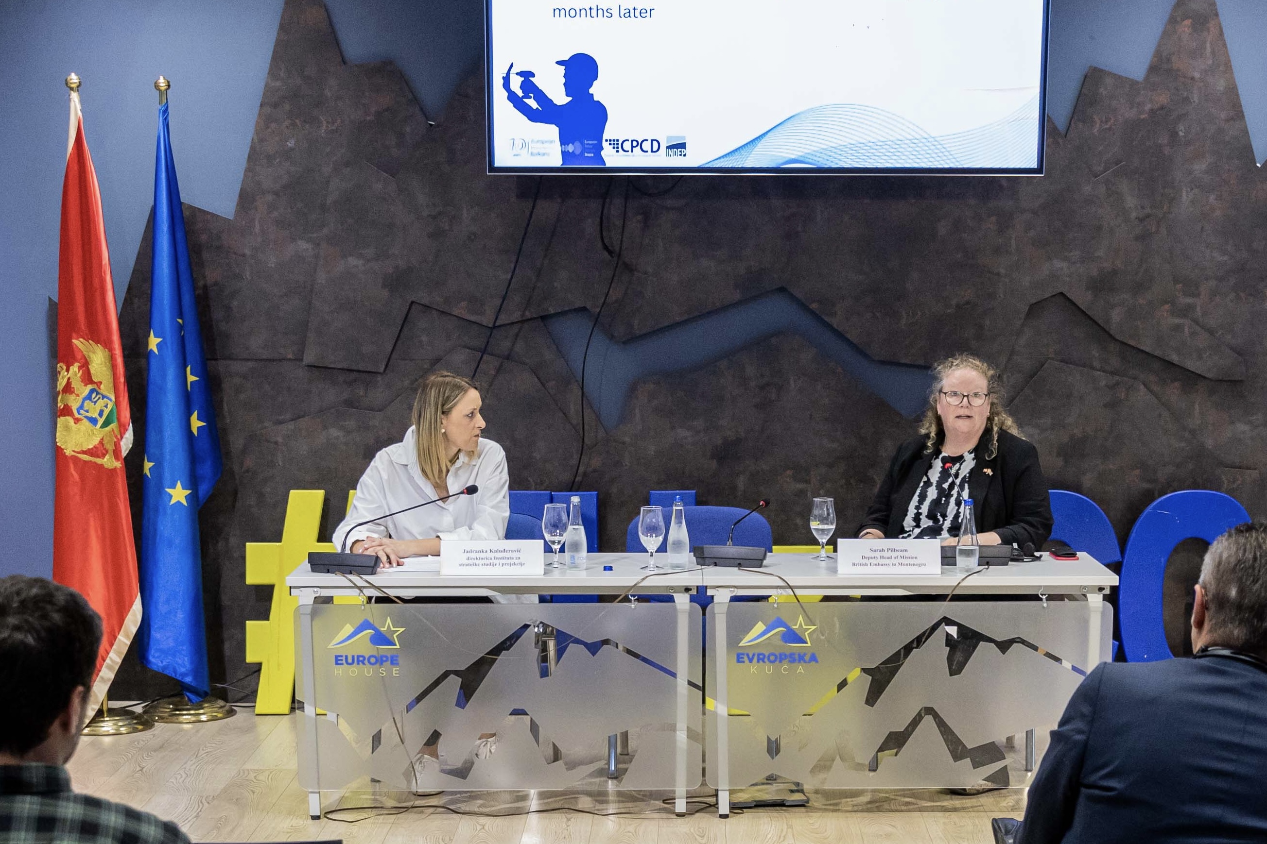 Jadranka Kaluđerović, Director, Institute for Strategic Studies and Prognoses and Sarah Pilbeam, Deputy Head of Mission, British Embassy in Montenegro